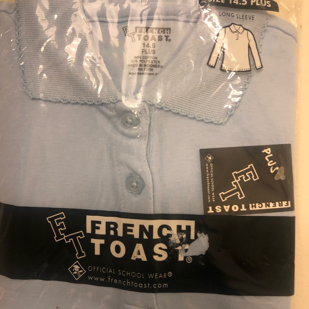 French toast shirt blue size 14 1/2 long sleeve